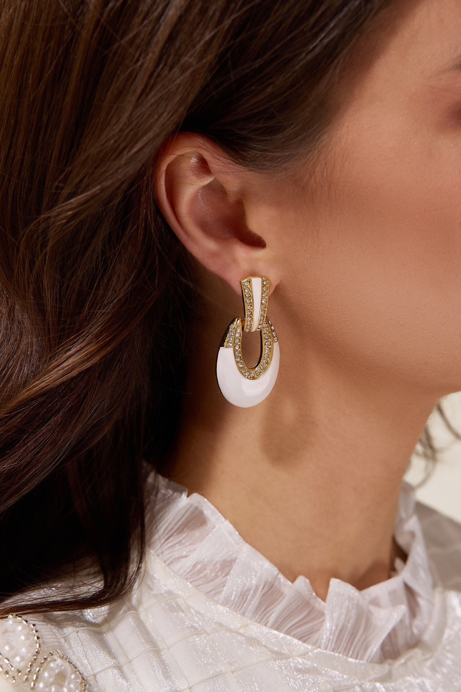 Vintage Faux Diamond Irregular Shape Drop Earrings